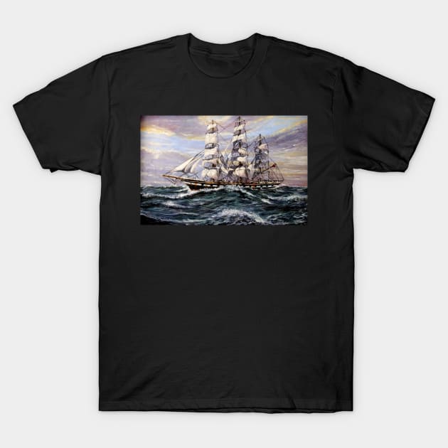 SQUARE RIGGER 'WAVERTREE'  SAILING SHIP T-Shirt by MackenzieTar